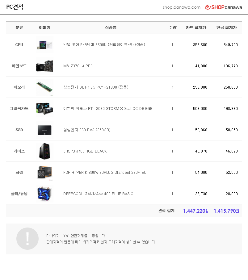 게임 방송용 컴퓨터 견적인데 체크좀 부탁드립니다 Pc조립 견적 퀘이사존
