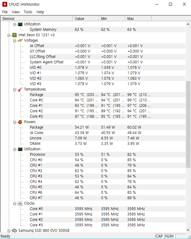 E3 1231 V3 온도 어떤가요 Cpu 메인보드 램 퀘이사존