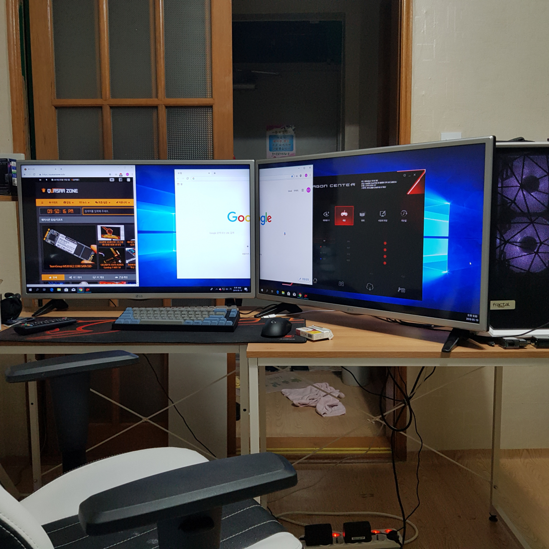 32인치 모니터 두개 쓰는중입니다 모니터 Tv 퀘이사존