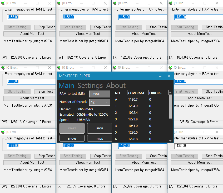 HCI MemTest 실행 도구 - MemTestHelper2 > 오버클러킹 | 퀘이사존